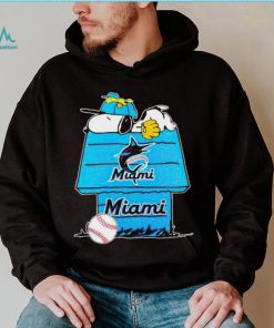 Miami Marlins Snoopy And Woodstock The Peanuts Baseball shirt mens t shirt