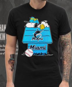 Miami Marlins Snoopy And Woodstock The Peanuts Baseball shirt mens t shirt