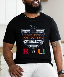 Miami Vs. Rutgers Yankee Stadium Bronx, Ny 2023 Bad Boy Mowers Pinstripe Bowl T shirt