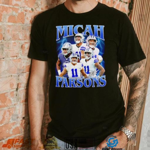 Micah Parsons number 11 Dallas Cowboys football player portrait lightning shirt
