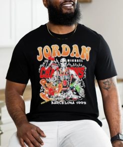 Michael Jordan Champions Barcelona Illustration 1992 T Shirt