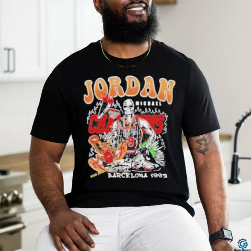 Michael Jordan Champions Barcelona Illustration 1992 T Shirt