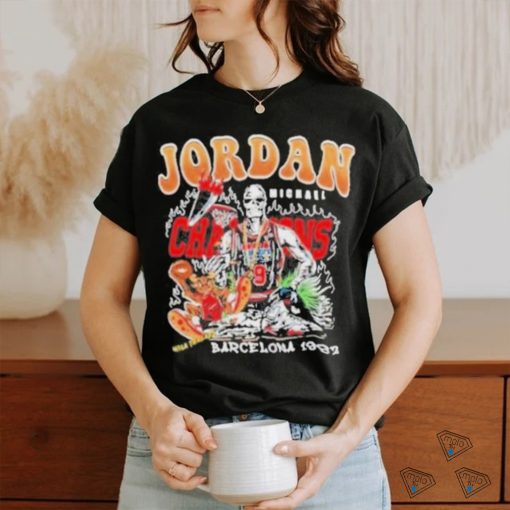 Michael Jordan Champions Barcelona Illustration 1992 T Shirt