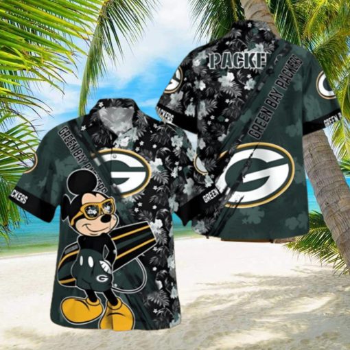 Mickey Mouse Floral Green Bay Packers Hawaiian Shirt