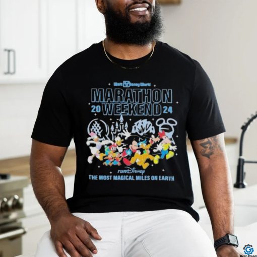 Mickey Mouse Running Walt Disney World Marathon 2024 The Most Magical Miles On Earth T shirt