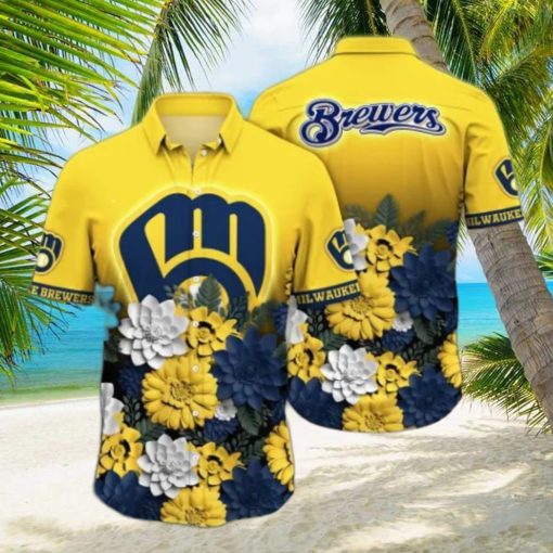 Milwaukee Brewers MLB Flower Hawaii Shirt And Tshirt For Fans