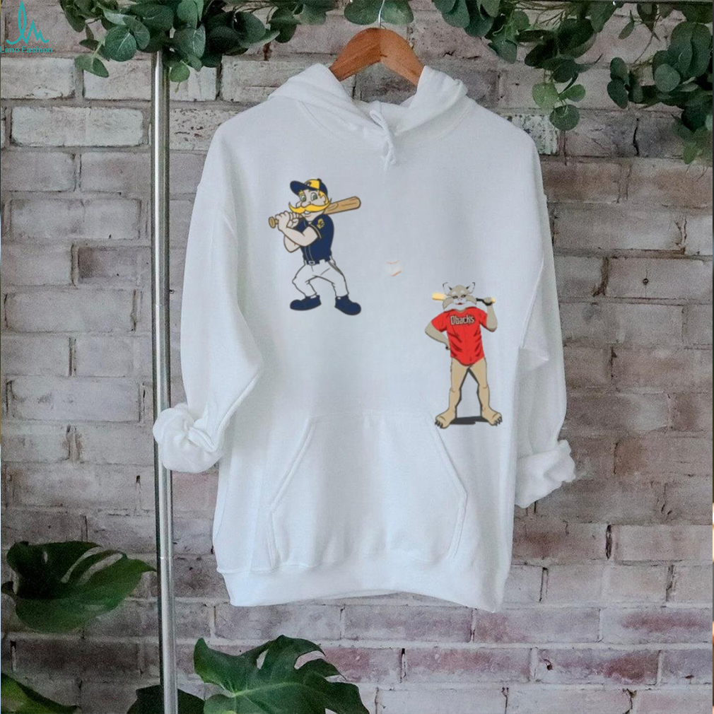 Milwaukee Brewers VS Arizona Diamondbacks MLB 2024 mascot cartoon baseball shirt Milwaukee Brewers VS Arizona Diamondbacks MLB 2024 mascot cartoon baseball shirt