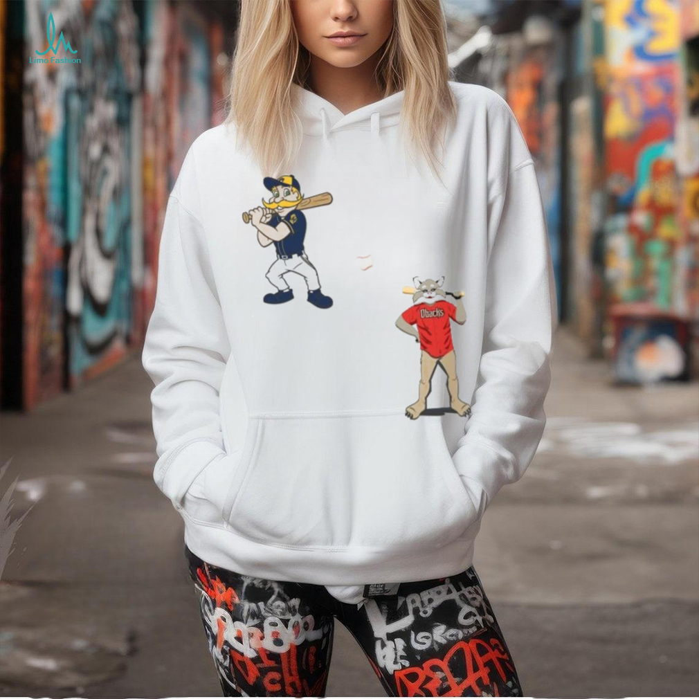 Milwaukee Brewers VS Arizona Diamondbacks MLB 2024 mascot cartoon baseball shirt Milwaukee Brewers VS Arizona Diamondbacks MLB 2024 mascot cartoon baseball shirt