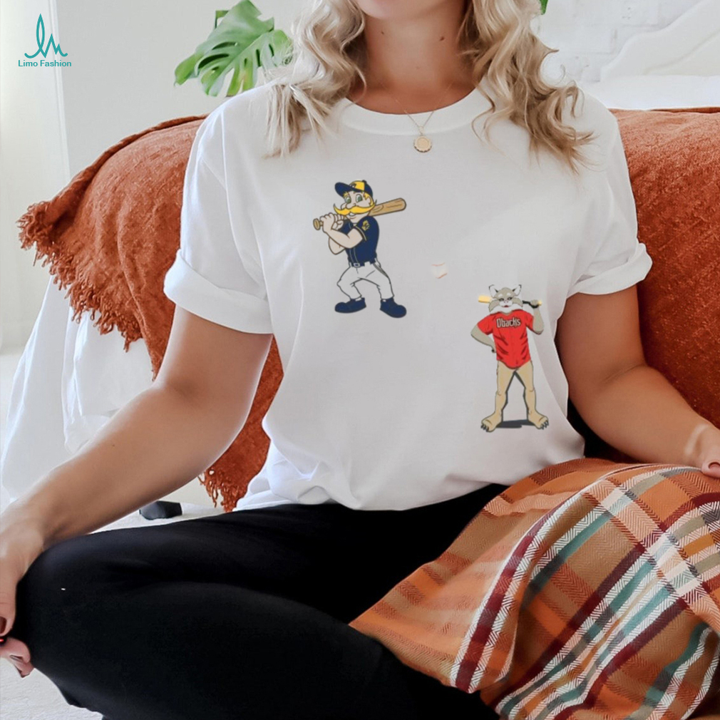 Milwaukee Brewers VS Arizona Diamondbacks MLB 2024 mascot cartoon baseball shirt Milwaukee Brewers VS Arizona Diamondbacks MLB 2024 mascot cartoon baseball shirt