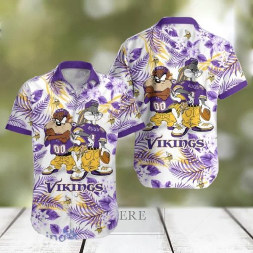 Minnesota Vikings Hawaiian Shirt Taz and Bugs For NFL Team