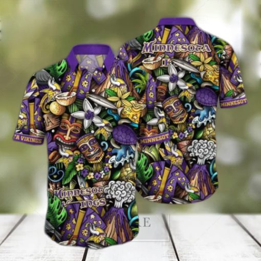 Minnesota Vikings NFL Flower Hawaii Shirt And Tshirt For Fans, Custom Summer Football Shirts NA49896