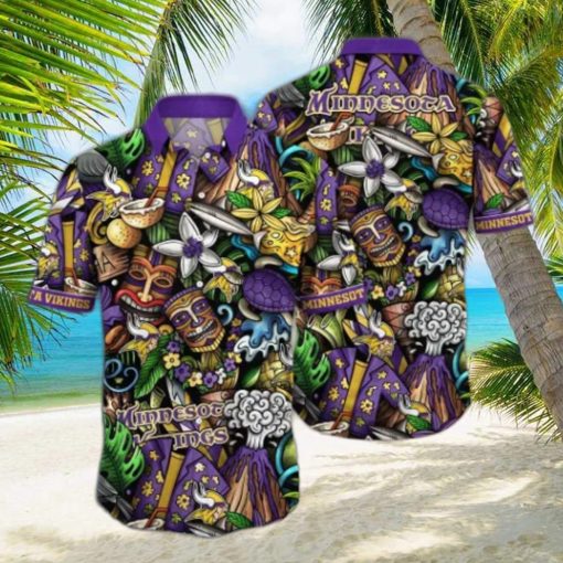 Minnesota Vikings NFL Flower Hawaii Shirt And Tshirt For Fans, Custom Summer Football Shirts NA49896