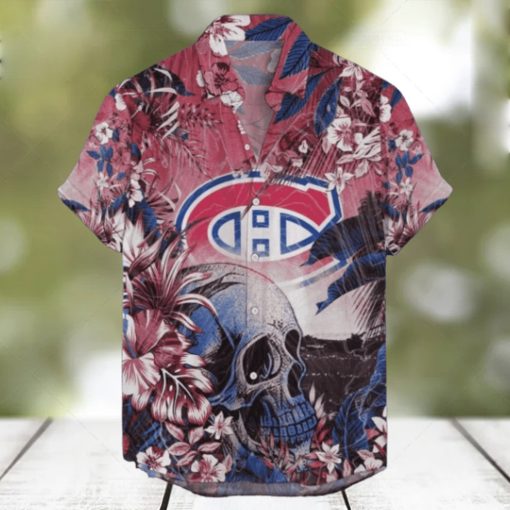 Montreal Canadiens NHL Hawaiian Shirt Tropical Skull Design For Men Women