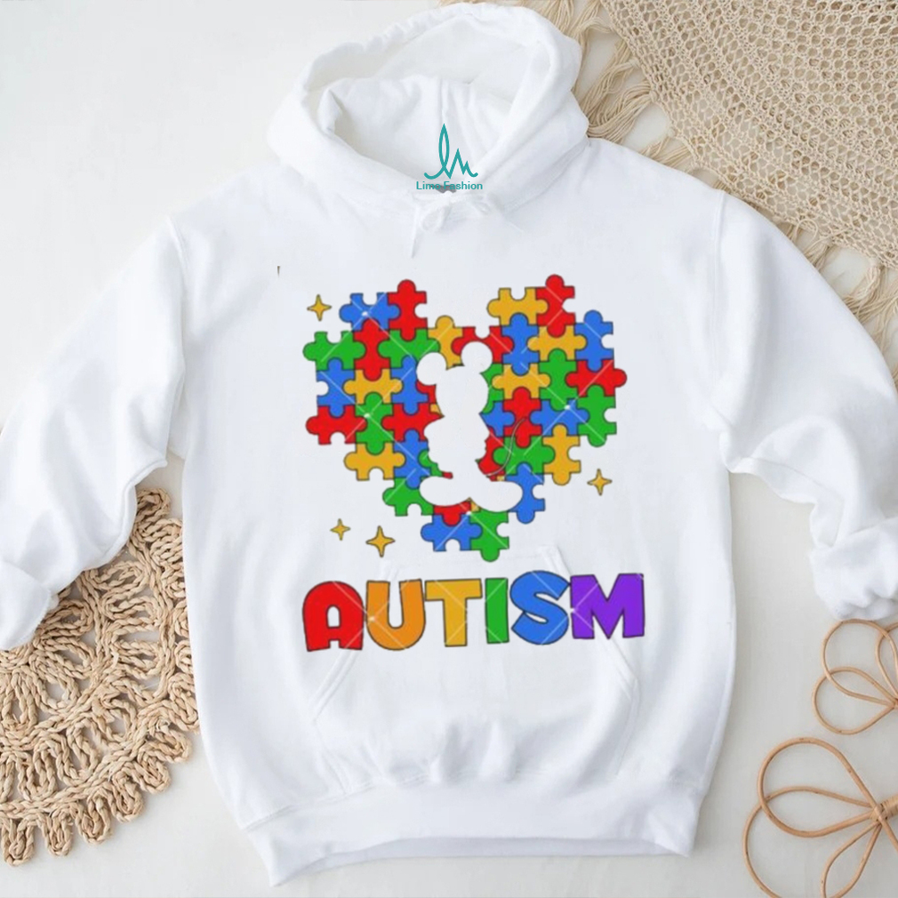 Mouse Autism Heart Puzzle Piece 2nd April Cartoon Autism shirt Mouse Autism Heart Puzzle Piece 2nd April Cartoon Autism shirt