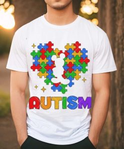 Mouse Autism Heart Puzzle Piece 2nd April Cartoon Autism shirt