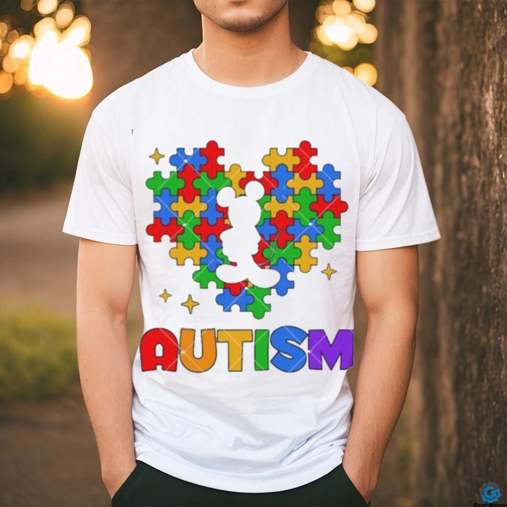 Mouse Autism Heart Puzzle Piece 2nd April Cartoon Autism shirt Mouse Autism Heart Puzzle Piece 2nd April Cartoon Autism shirt