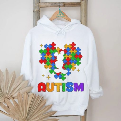 Mouse Autism Heart Puzzle Piece 2nd April Cartoon Autism shirt