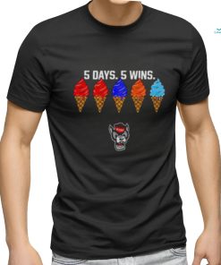NC State Wolfpack 5 days 5 wins ice cream shirt