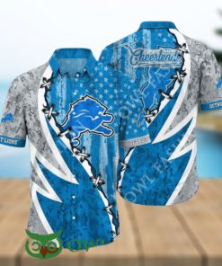 NFL Detroit Lions American Flag 3D Printed Hawaiian Shirt 2024