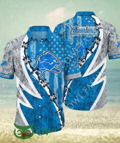 NFL Detroit Lions American Flag 3D Printed Hawaiian Shirt 2024