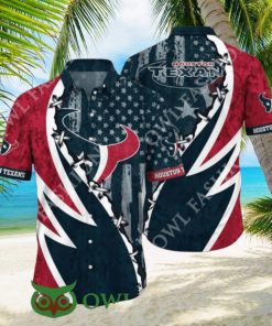 NFL Houston Texans Graphic American Flag Hot Summer Hawaiian Shirt 2024