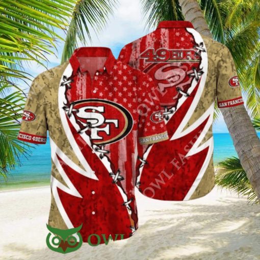 NFL San Francisco 49ers Graphic American Flag Trending Hawaiian Shirt 2024