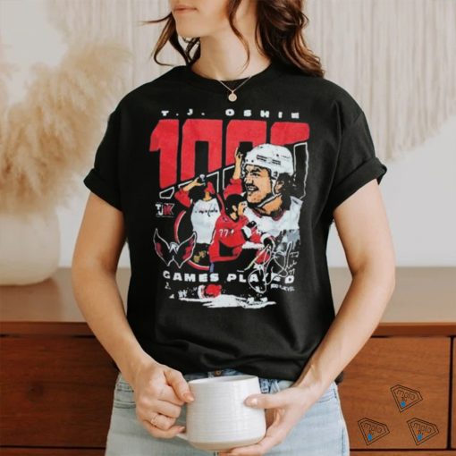 NHL Honor T J Oshie 1000 Games Played For Washington Capitals TJ1k Shirt