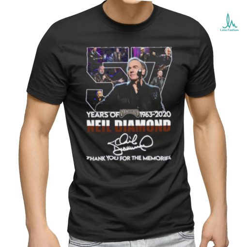 Neil Diamond Thank You For The Memories 57 Years Of 1963 2020 Signature T Shirt