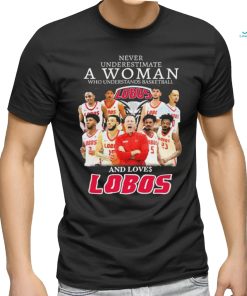 Never Underestimate A Woman Who Understand Basketball And Loves New Mexico Lobos Shirt