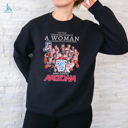 Never Underestimate A Woman Who Understands Basketball And Loves Arizona Wildcats Men’s Basketball Signatures Shirt