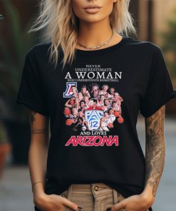 Never Underestimate A Woman Who Understands Basketball And Loves Arizona Wildcats Men’s Basketball Signatures Shirt