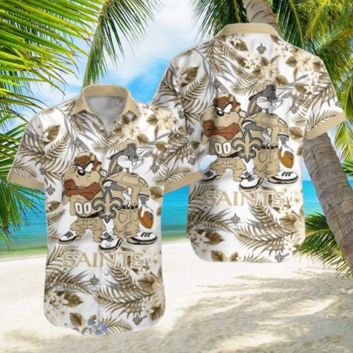 New Orleans Saints Hawaiian Shirt Taz and Bugs For NFL Team