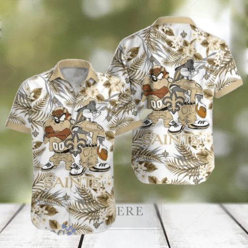 New Orleans Saints Hawaiian Shirt Taz and Bugs For NFL Team