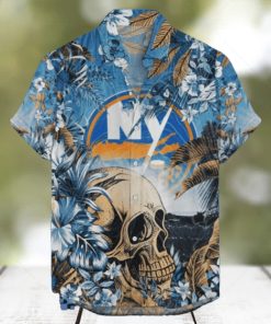 New York Islanders NHL Hawaiian Shirt Tropical Skull Design For Men Women