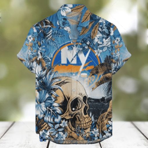 New York Islanders NHL Hawaiian Shirt Tropical Skull Design For Men Women