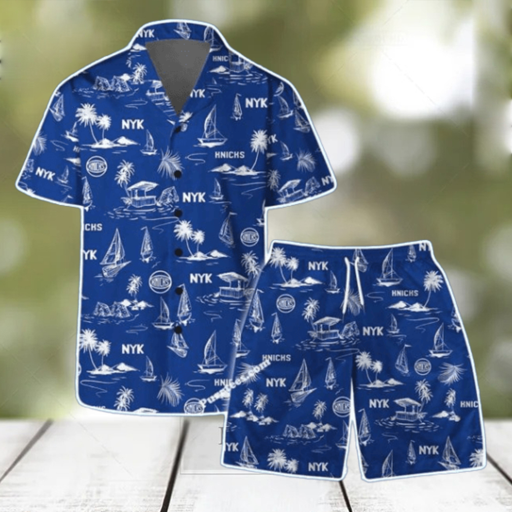New York Knicks Team Logo Beach Vibes Pattern Hawaiian Shirt & Short New York Knicks Team Logo Beach Vibes Pattern Hawaiian Shirt & Short