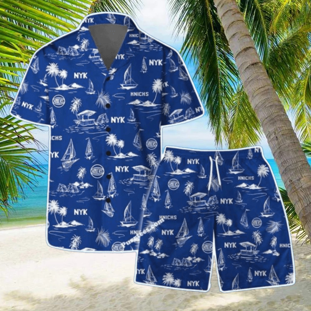 New York Knicks Team Logo Beach Vibes Pattern Hawaiian Shirt & Short New York Knicks Team Logo Beach Vibes Pattern Hawaiian Shirt & Short