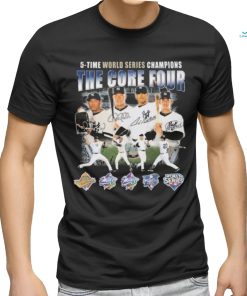 New York Yankees The Core Four 5 Time World Series Champions Signatures Shirt