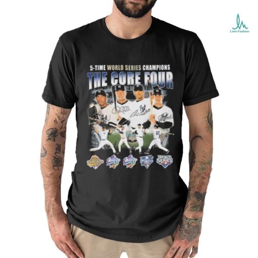 New York Yankees The Core Four 5 Time World Series Champions Signatures Shirt