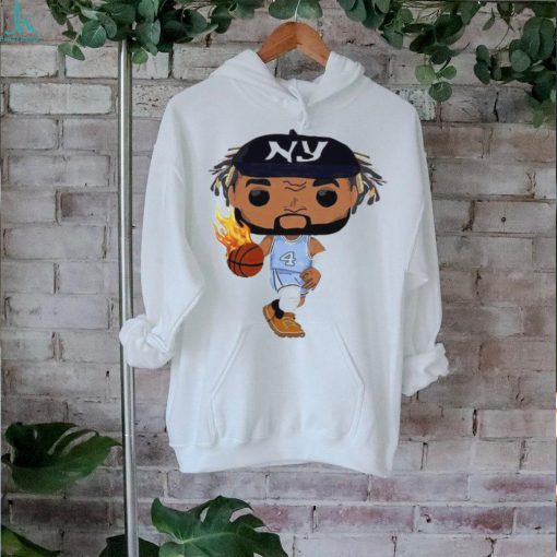 North Carolina Tar Heels RJ Davis 4 fire dribble cartoon shirt