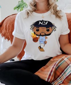 North Carolina Tar Heels RJ Davis 4 fire dribble cartoon shirt
