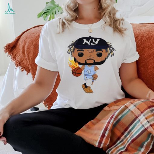 North Carolina Tar Heels RJ Davis 4 fire dribble cartoon shirt