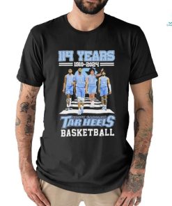 Official 114 Years 1910 2024 North Carolina Tar Heels Men’s Basketball Signatures Shirt