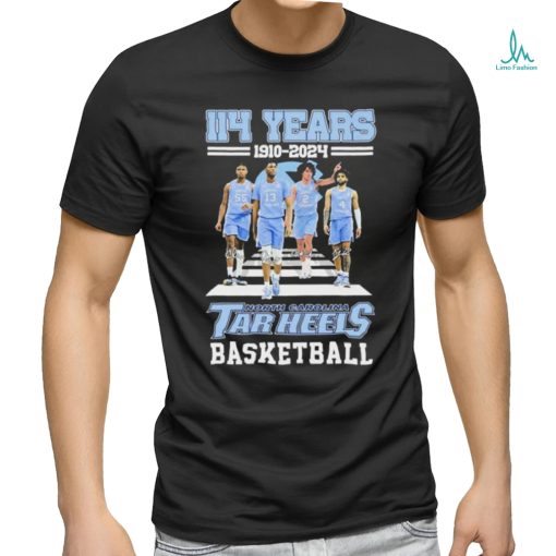 Official 114 Years 1910 2024 North Carolina Tar Heels Men’s Basketball Signatures Shirt