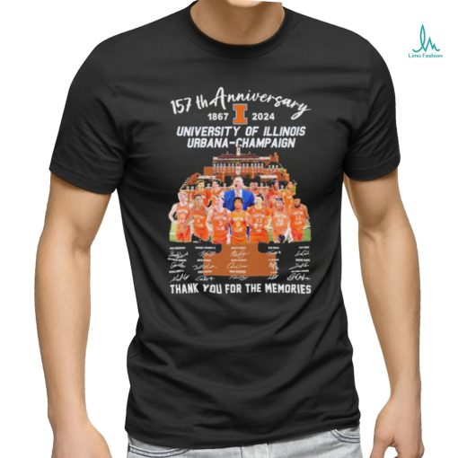 Official 157 Th Anniversary 1867 2024 Illinois Fighting Illini University Of Illinois Urbana Champaign Thank You For The Memories Shirt