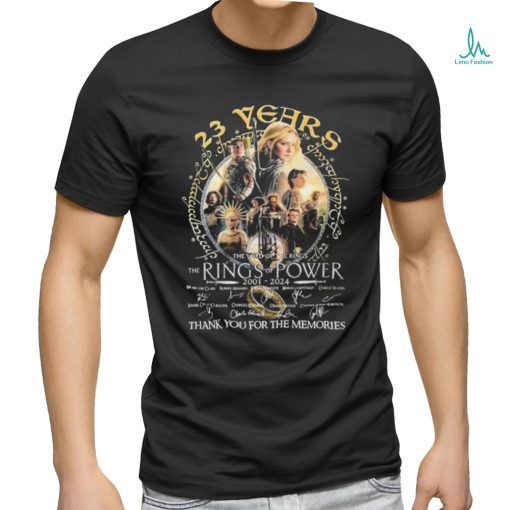 Official 23 Years The Lord Of The Rings – Rings Of Power 2001 2024 Thank You For The Memories Shirt
