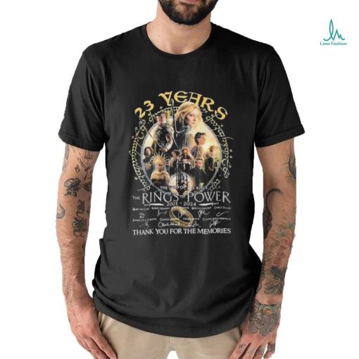 Official 23 Years The Lord Of The Rings – Rings Of Power 2001 2024 Thank You For The Memories Shirt