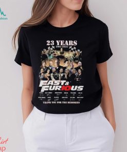 Official 23 years 2001 2024 fast and furious thank you for the memories T shirt