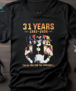 Official 31 Years 1993 2024 Power Rangers Thank You For The Memories Signatures Shirt