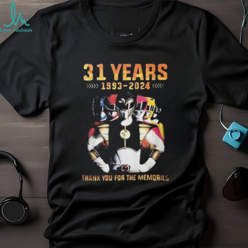 Official 31 Years 1993 2024 Power Rangers Thank You For The Memories Signatures Shirt